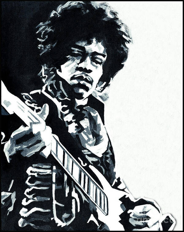 Jimi Hendrix Poster featuring the painting James Marshall Hendrix by Tanya Filichkin