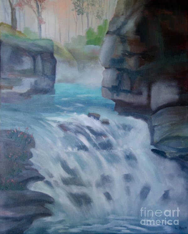 Johnston Canyon Poster featuring the painting Johnston Canyon by Laurel Best