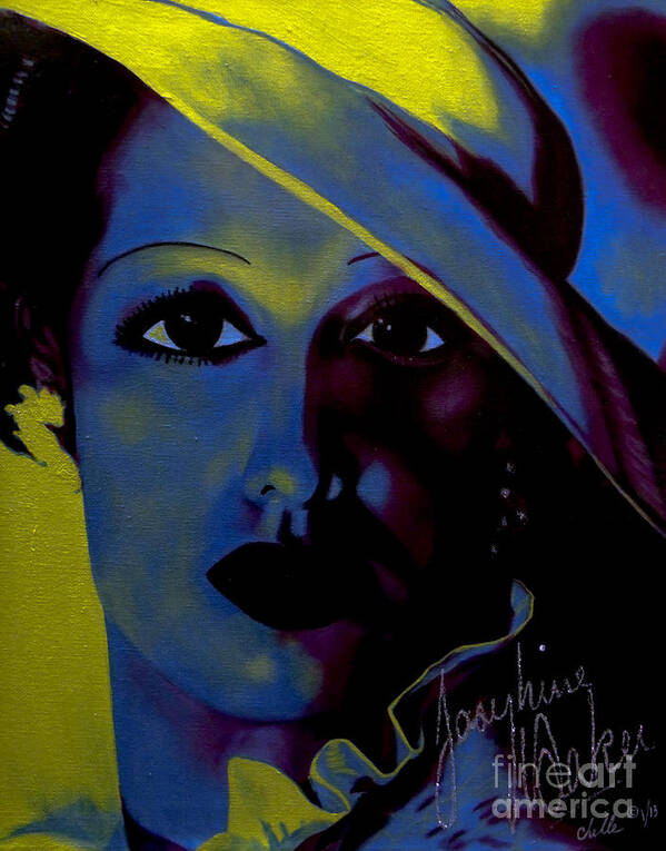 Acrylic Poster featuring the painting Josephine Baker by Michelle Brantley
