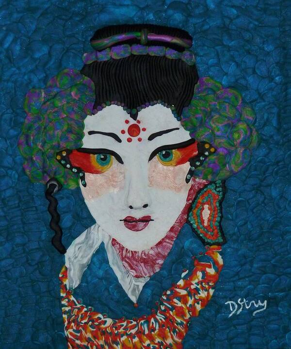 Kabuki Poster featuring the mixed media Kabuki by Deborah Stanley