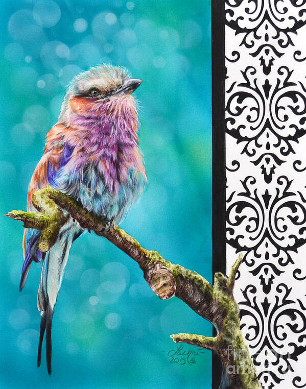 Lilac Breasted Roller Poster featuring the painting Kaleidoscope by Lachri