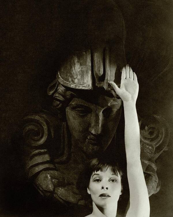 One Person Poster featuring the photograph Katharine Hepburn Raising Her Hand by Cecil Beaton