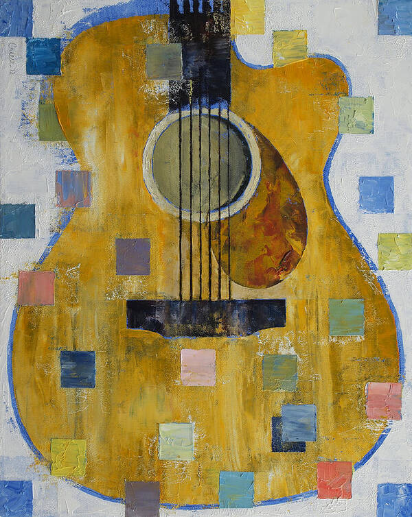 King Poster featuring the painting King of Guitars by Michael Creese