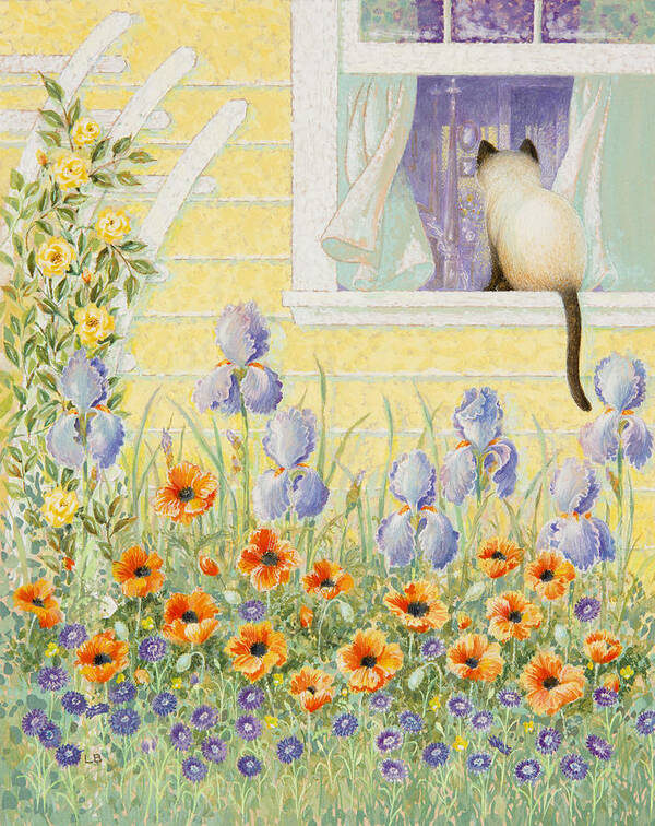 Cat Poster featuring the painting Kitty in the Window by Lynn Bywaters