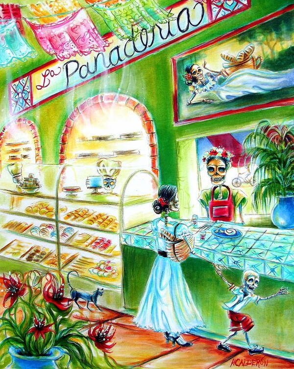 Bread Bakery Poster featuring the painting La Panaderia by Heather Calderon