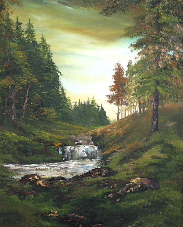 Cannock Chase Poster featuring the painting Late afternoon on Cannock Chase by Jean Walker