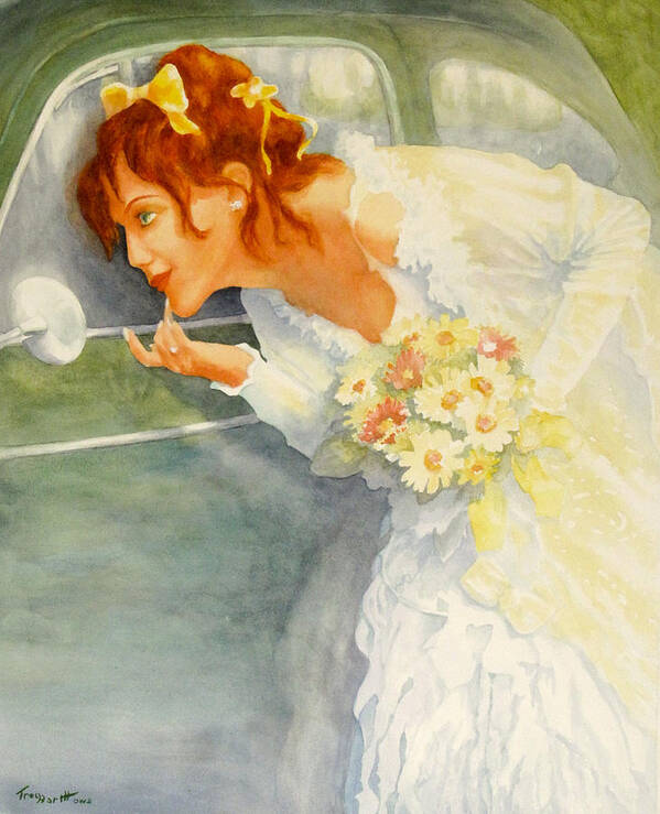 Wedding Poster featuring the painting Late for the Wedding by George Harth