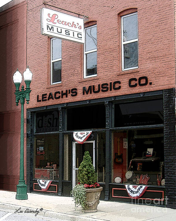 Music Store Poster featuring the photograph Leach's Music by Lee Owenby
