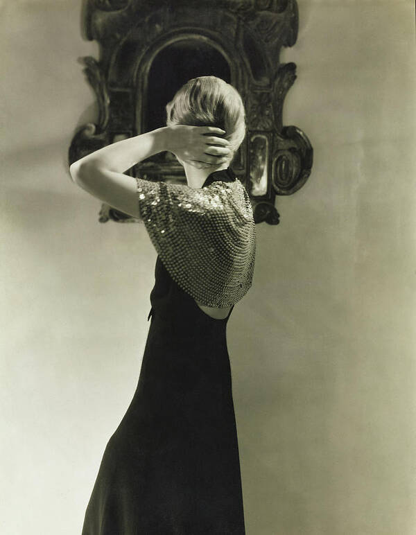 Fashion Poster featuring the photograph Lee Miller Wearing A Dress By Jeanne Lanvin by George Hoyningen-Huene