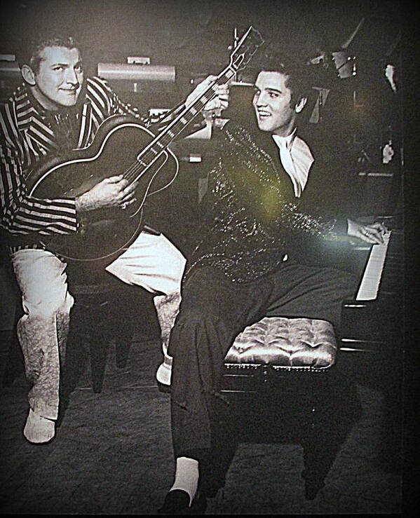 Liberace Poster featuring the photograph Liberace And Elvis by Kay Novy