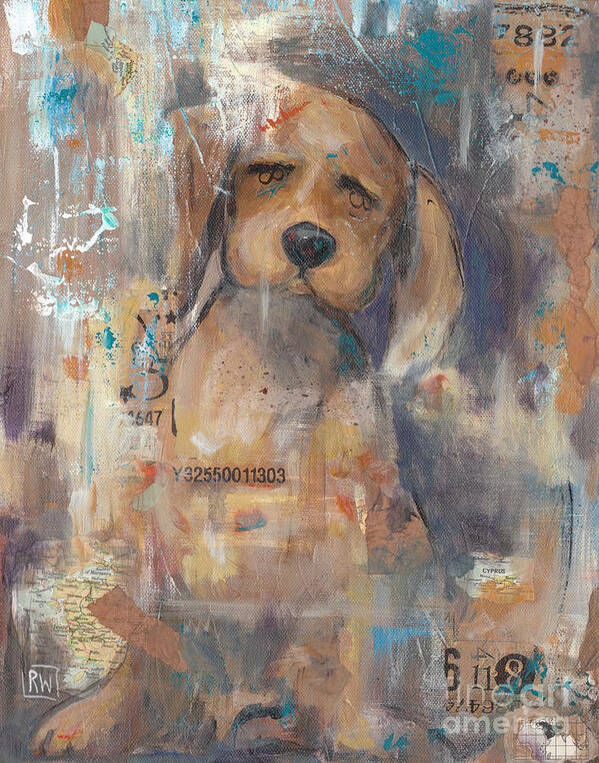 Dog Poster featuring the painting Lost and Found by Robin Wiesneth