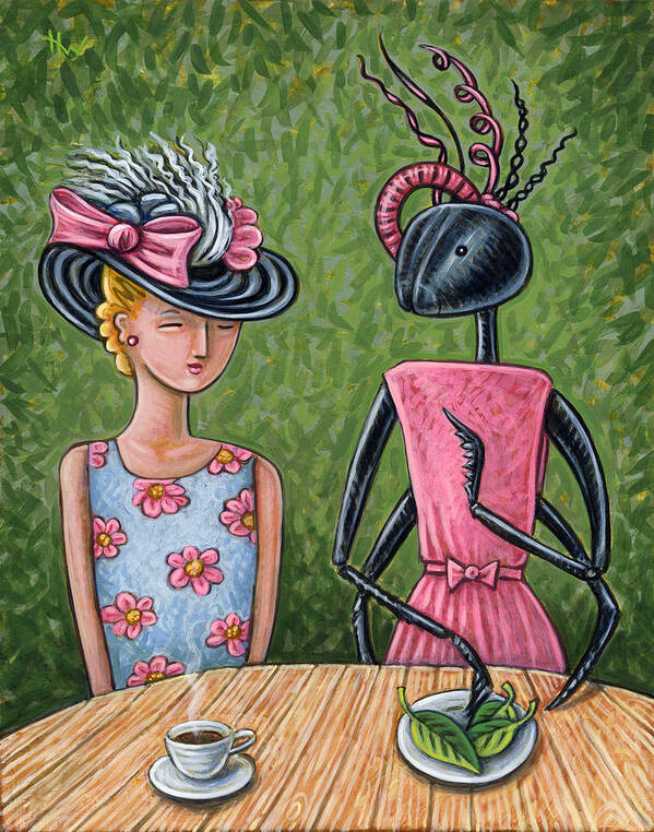 Ladies Poster featuring the painting Lunch with a Favorite Ant by Holly Wood