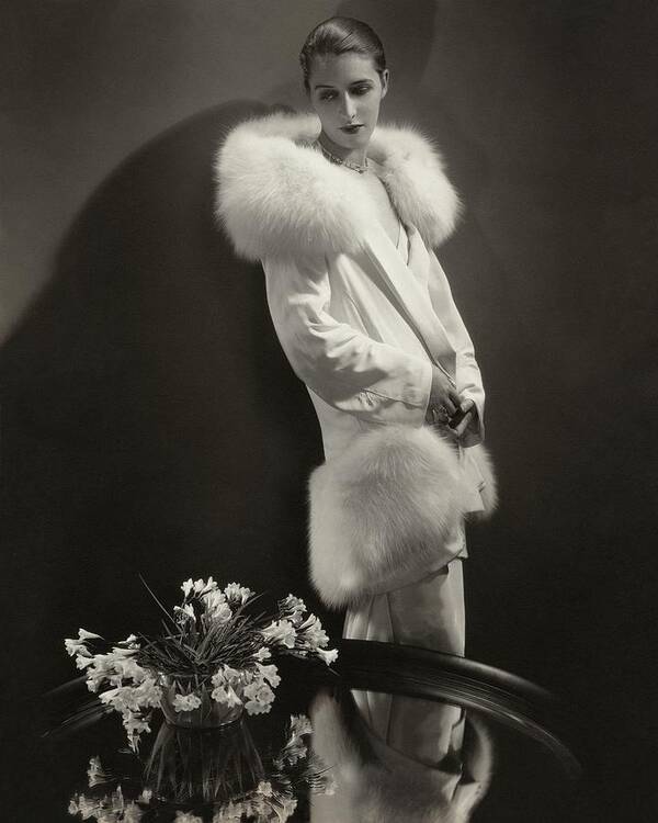 Accessories Poster featuring the photograph Marion Morehouse Wearing An Augustabernard Jacket by Edward Steichen