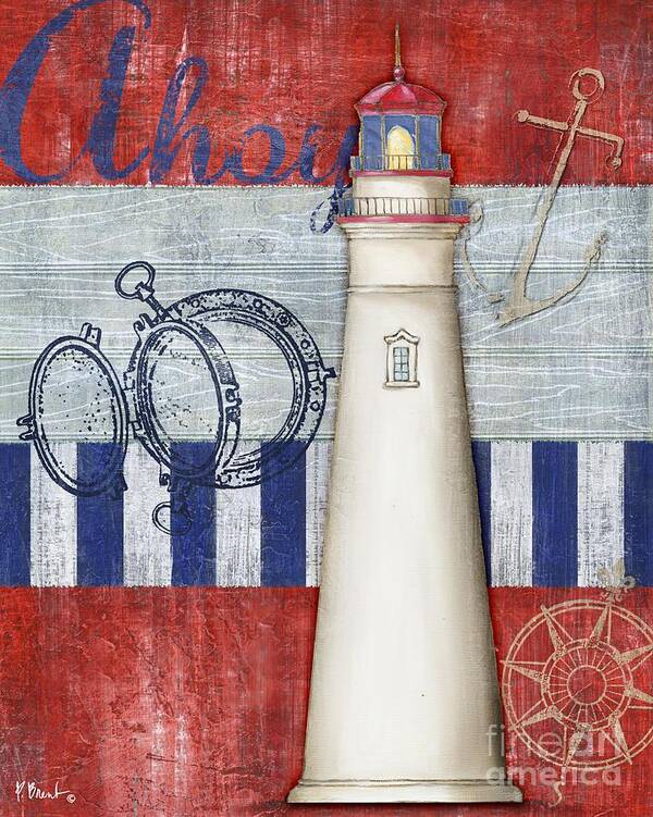 Nautical Poster featuring the painting Maritime Lighthouse I by Paul Brent