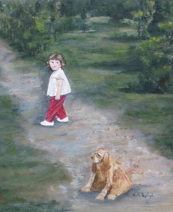 Acrylic Poster featuring the painting Me and Pudgy by Paula Pagliughi