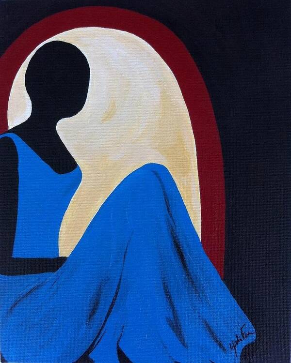 Female Poster featuring the painting Meditating by Yolanda Holmon