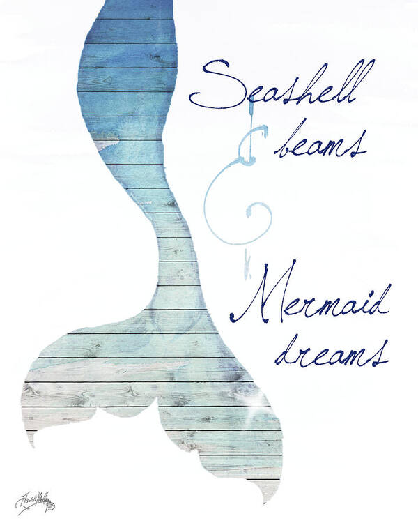 Seashells Poster featuring the painting Mermaid Dreams by Elizabeth Medley