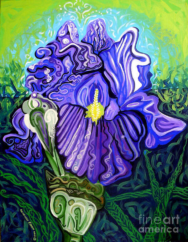 Metaphysicaliris Poster featuring the painting Metaphysical Iris by Genevieve Esson