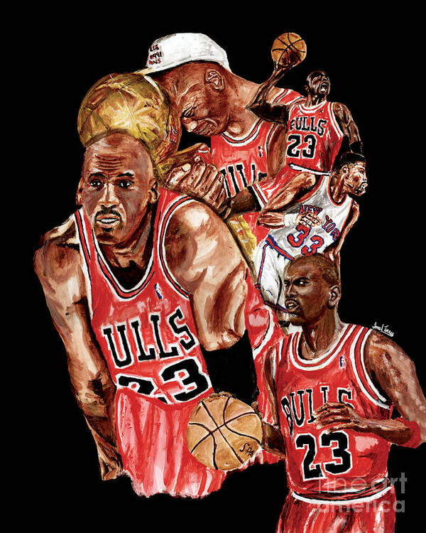 Michael Jordan Poster featuring the painting Michael Jordan by Israel Torres