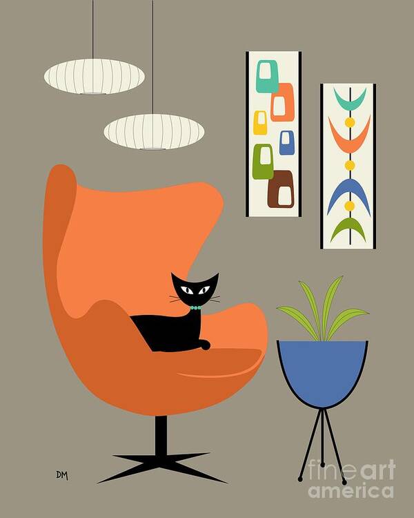 Mid Century Modern Poster featuring the digital art Mini Oblongs and Mobile by Donna Mibus