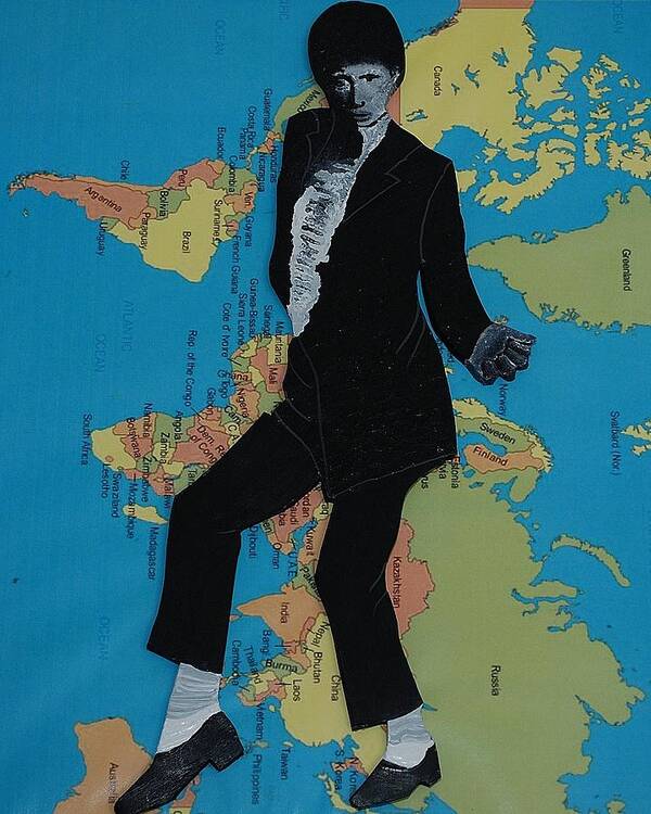 Mixed Media Poster featuring the painting MJ Billie Jean by Karen Buford