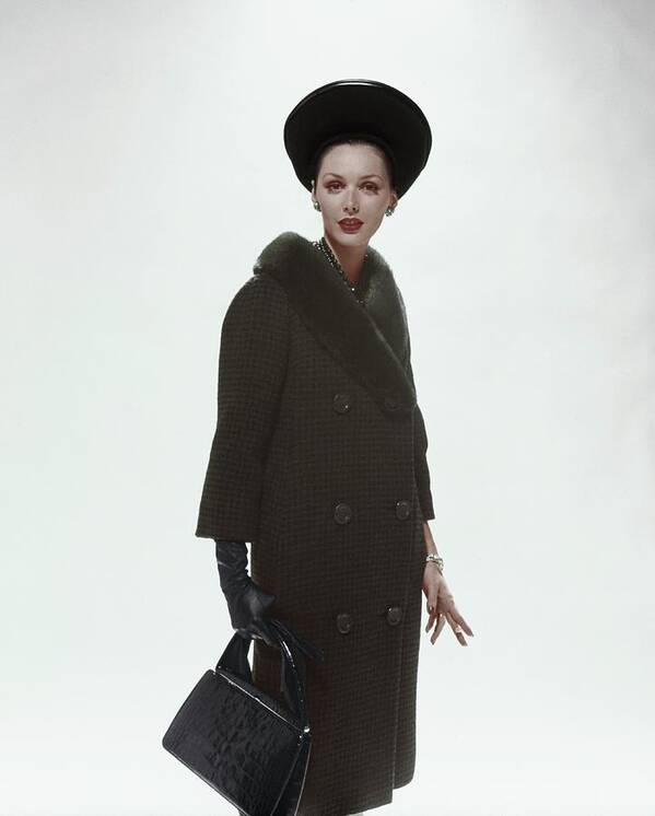 Fashion Poster featuring the photograph Model Wearing Sally Victor Hat by Sante Forlano