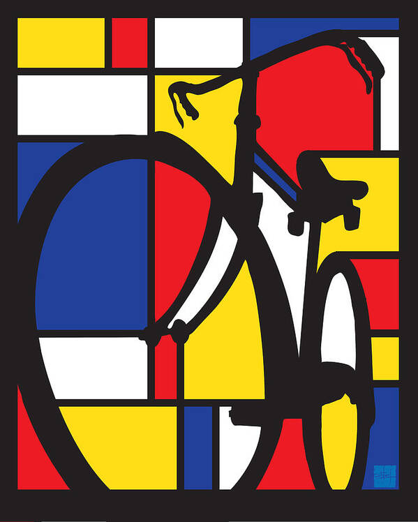 Mondrian Poster featuring the painting Mondrian Bike by Sassan Filsoof