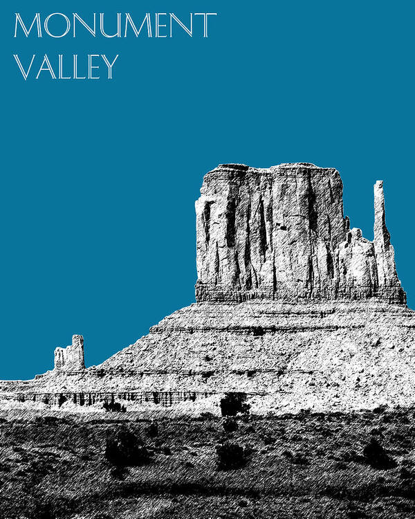 Pen And Ink Poster featuring the digital art Monument Valley - Steel by DB Artist