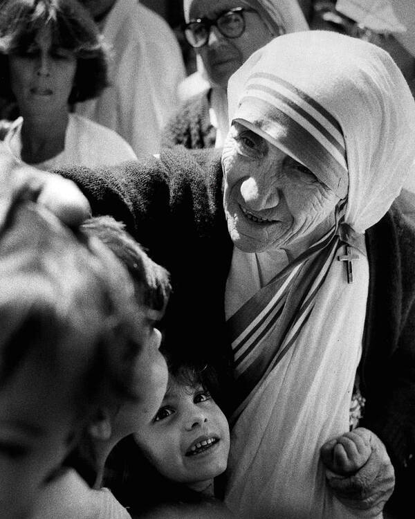 Classic Poster featuring the photograph Mother Teresa With Children by Retro Images Archive
