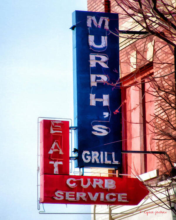 Sign Poster featuring the painting Murph's Grill by Lynne Jenkins