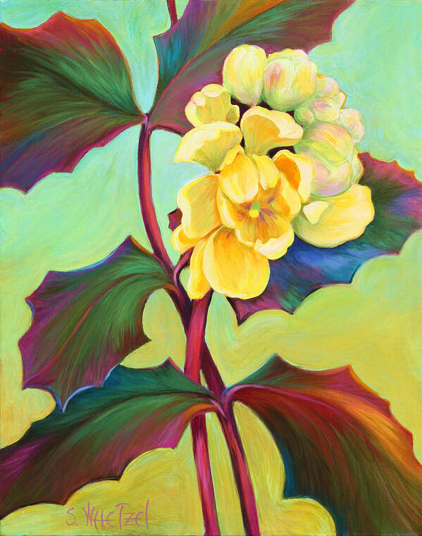 Oregon Grape Poster featuring the painting My Oregon Grape by Sandi Whetzel