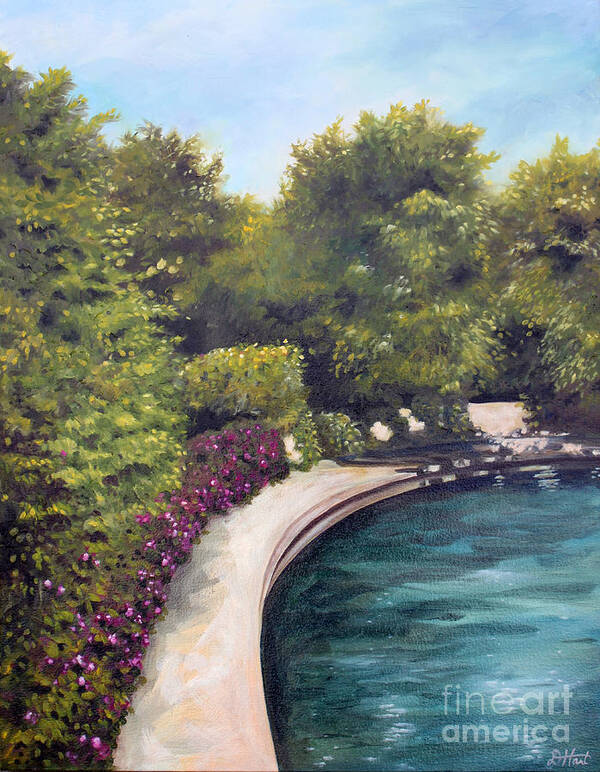 Naperville Poster featuring the painting Naperville Riverwalk II by Debbie Hart