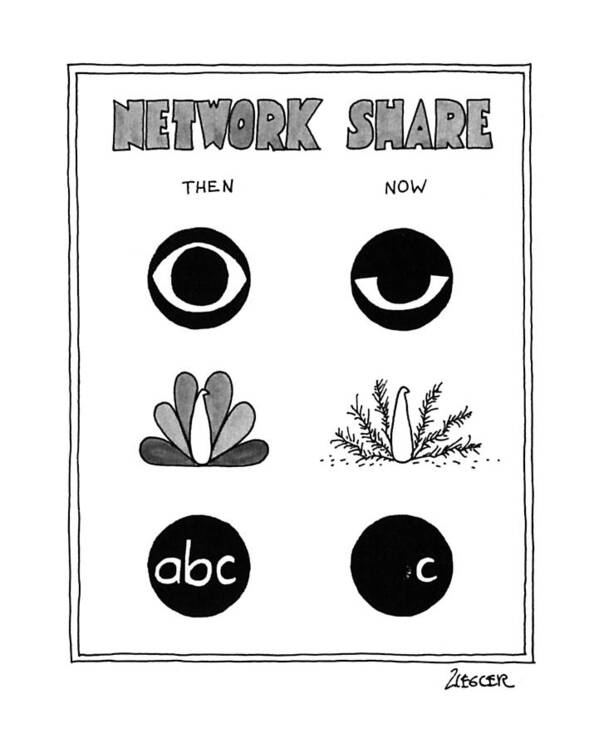 No Caption
Network Share. Tv Network Logos Poster featuring the drawing Network Share by Jack Ziegler