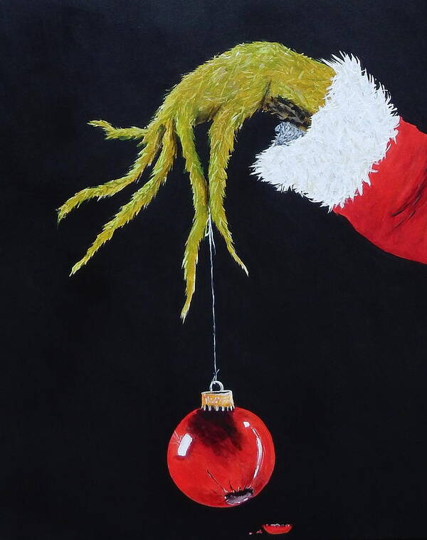 Grinch Poster featuring the painting Oh Oh by Betty-Anne McDonald