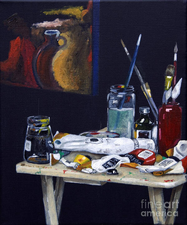 Still Life Poster featuring the painting Oils Still Life by James Lavott