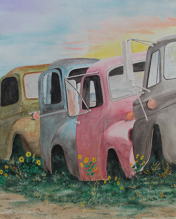 Truck Poster featuring the painting Old Friends by Gary Thomas