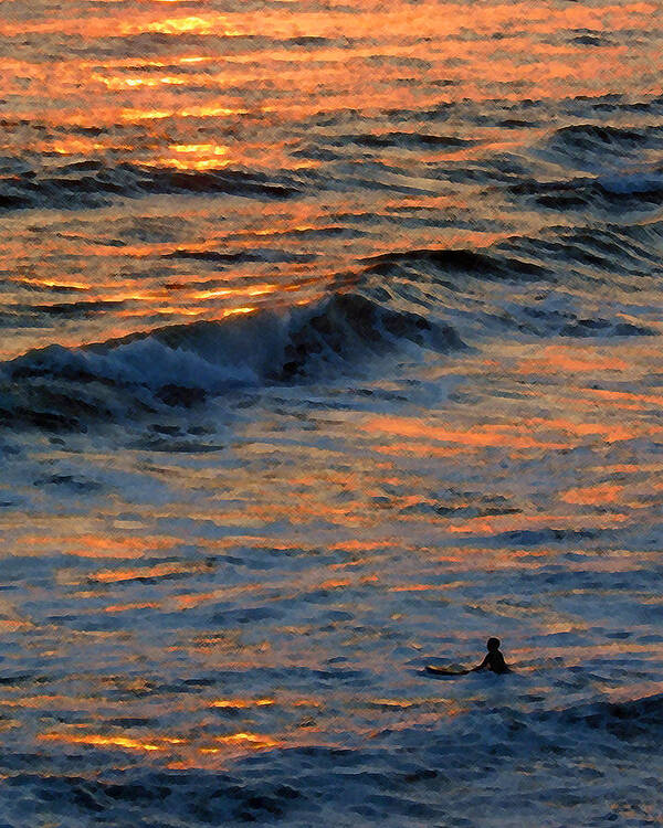 Surf Poster featuring the photograph One Last Ride by Timothy Bulone