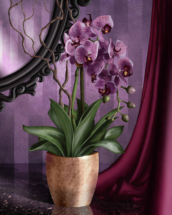 Orchid Poster featuring the digital art Orchid I by April Moen