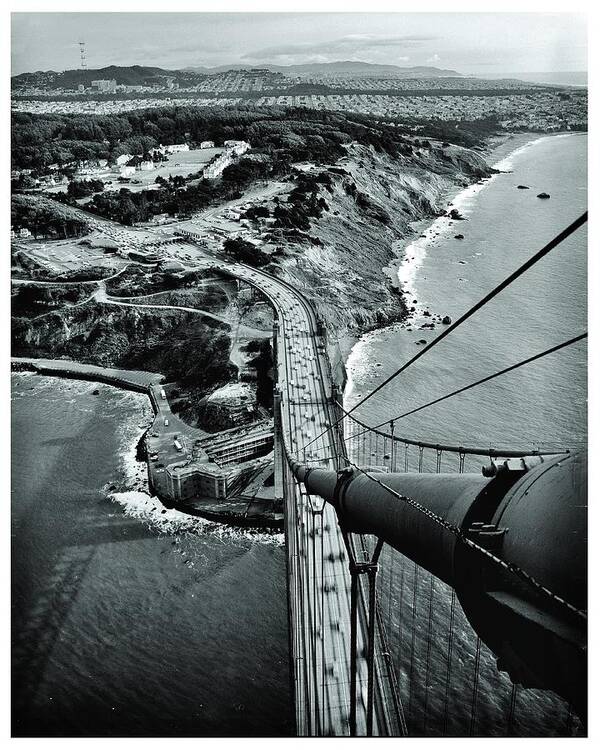 Golden Poster featuring the photograph Over the Golden Gate by Benjamin Yeager