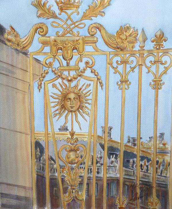 Palace Of Versailles Poster featuring the painting Palace of Versailles by Henrieta Maneva