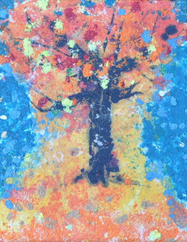 No Paint Was Used! All Recycled Paper! Paper Sculpture Poster featuring the mixed media Paper Tree by Casey Corbin
