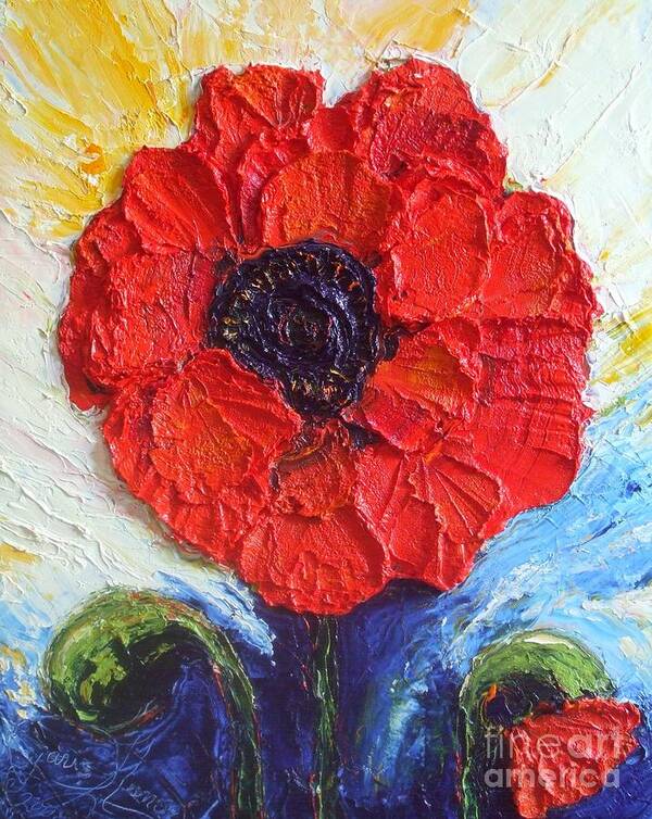 Red Poppies Poster featuring the painting Paris' Red Poppy by Paris Wyatt Llanso