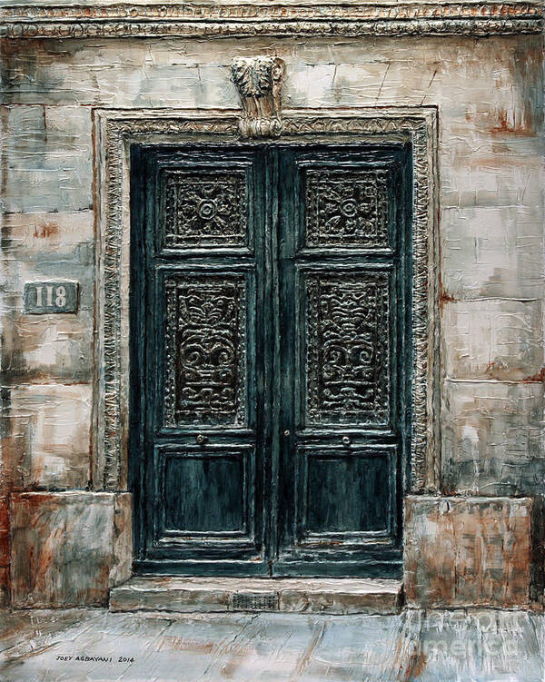 Parisian Door Poster featuring the painting Parisian Door No. 118 by Joey Agbayani