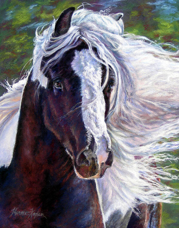 Animals Poster featuring the painting Pearlie King Gypsy Vanner Stallion by Denise Horne-Kaplan