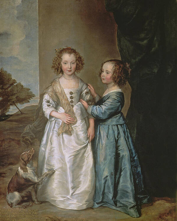 Double Portrait Poster featuring the photograph Philadelphia And Elisabeth Wharton, 1640 by Anthony van Dyck