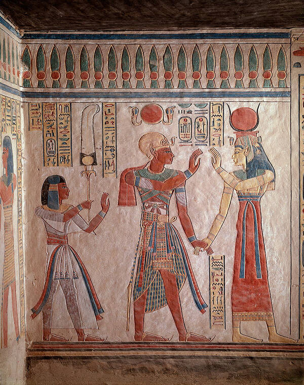Ancient Egypt Poster featuring the painting Ramses IIi And Isis by Brian Brake