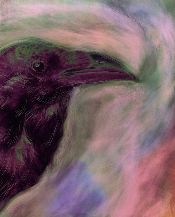Ravens Crows Totems Mystical Beings Birds Native Poster featuring the painting Raven Moon by FeatherStone Studio Julie A Miller