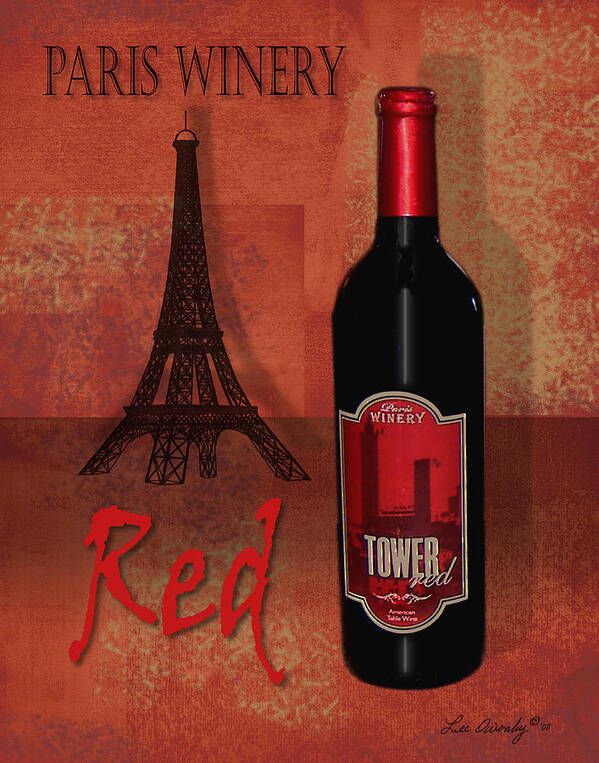 Wine Poster featuring the mixed media Red by Lee Owenby