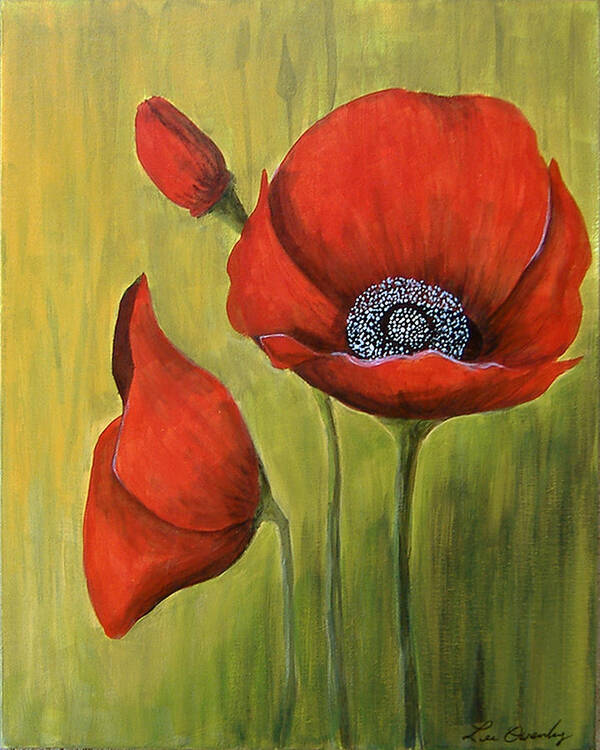 Poppy Poster featuring the painting Red Poppies by Lee Owenby