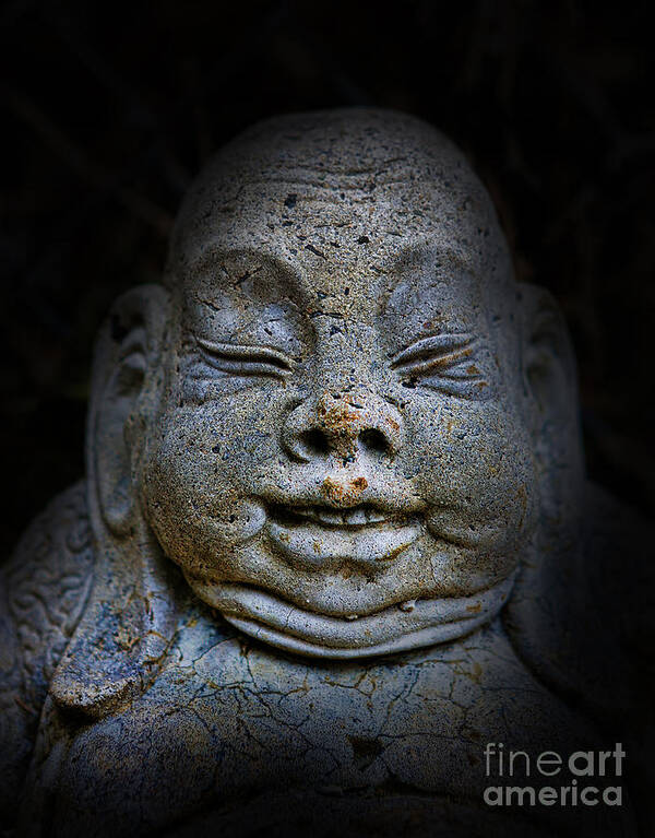 Japanese Poster featuring the photograph Qieci the Fat Budai - Fat Buddha by Lee Dos Santos